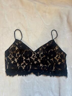 SHEIN Black Lace Floral Bralette Tank Top
